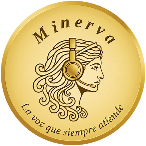 Emblema del Sistema Minerva: una cabeza de circuitos con auriculares dentro de un círculo